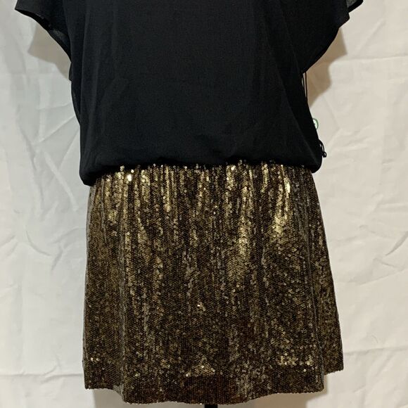 Express Nwt Black And Gold Mini Dress Size Small New Years Eve Party - Picture 4 of 8